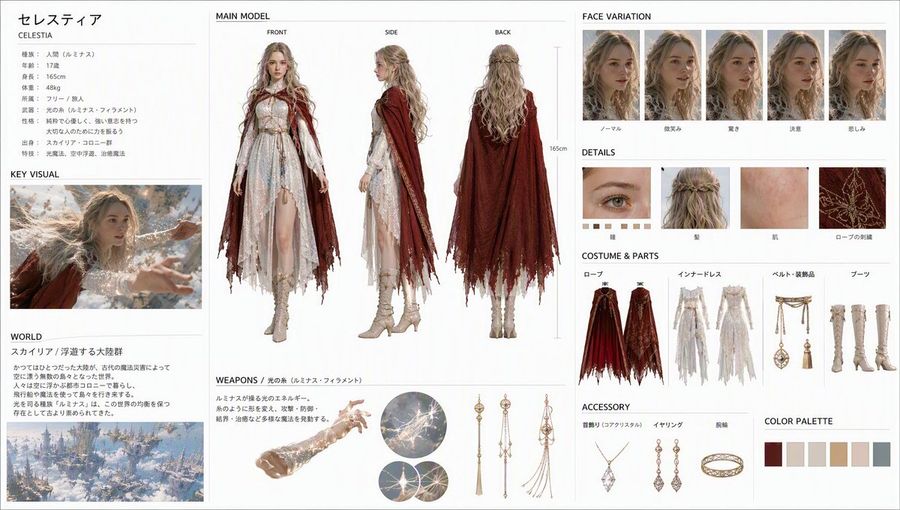 キャラクターの一貫性を保つための最小限のプロンプト