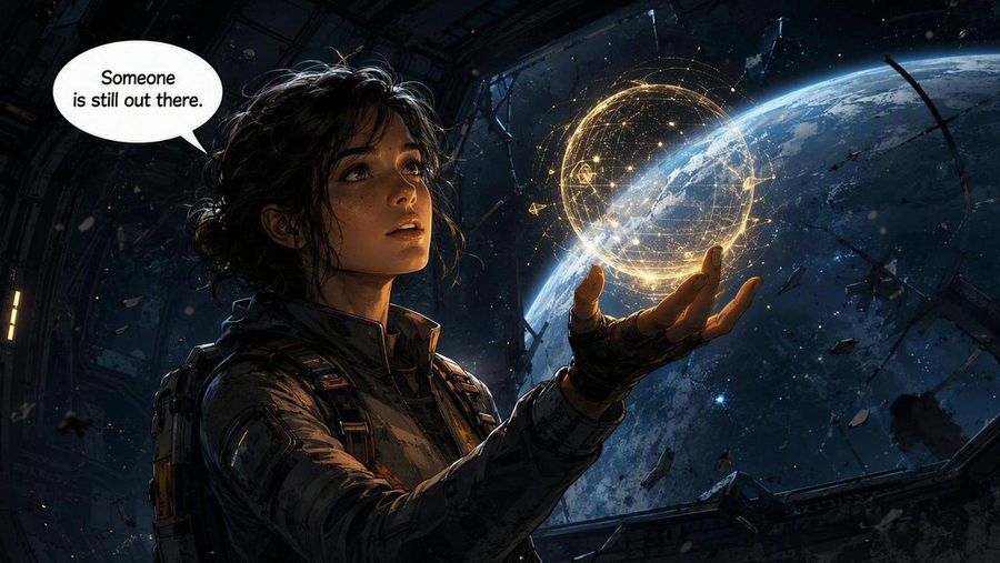 Ilustración de panel de cómic de ciencia ficción