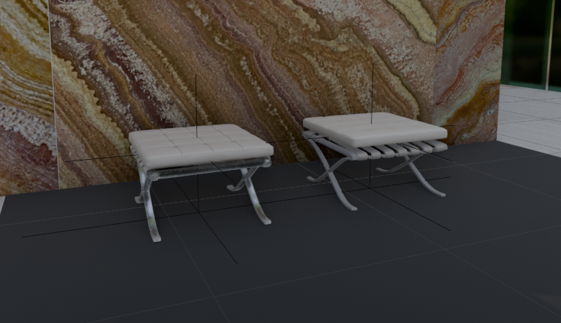 3D フットスツール メッシュ比較