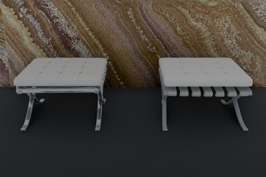 3D-Fußhocker-Mesh-Vergleich