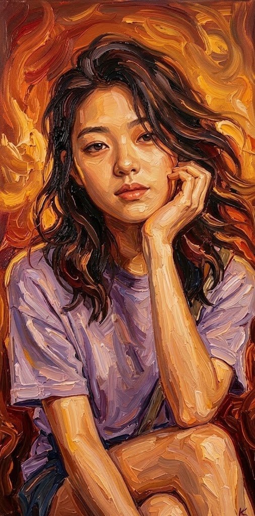 ภาพวาดสีน้ำมันสไตล์ Impasto พอร์ตเทรตที่เปี่ยมไปด้วยจิตวิญญาณ