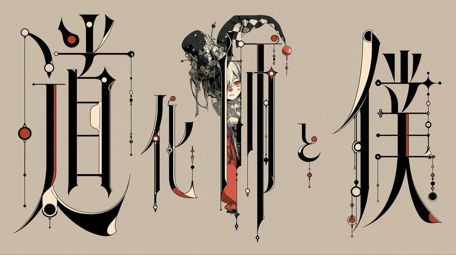 Poster con clown in calligrafia gotica