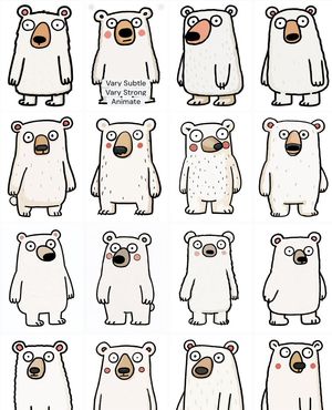 Polar Bear Mascot Variation Sheet