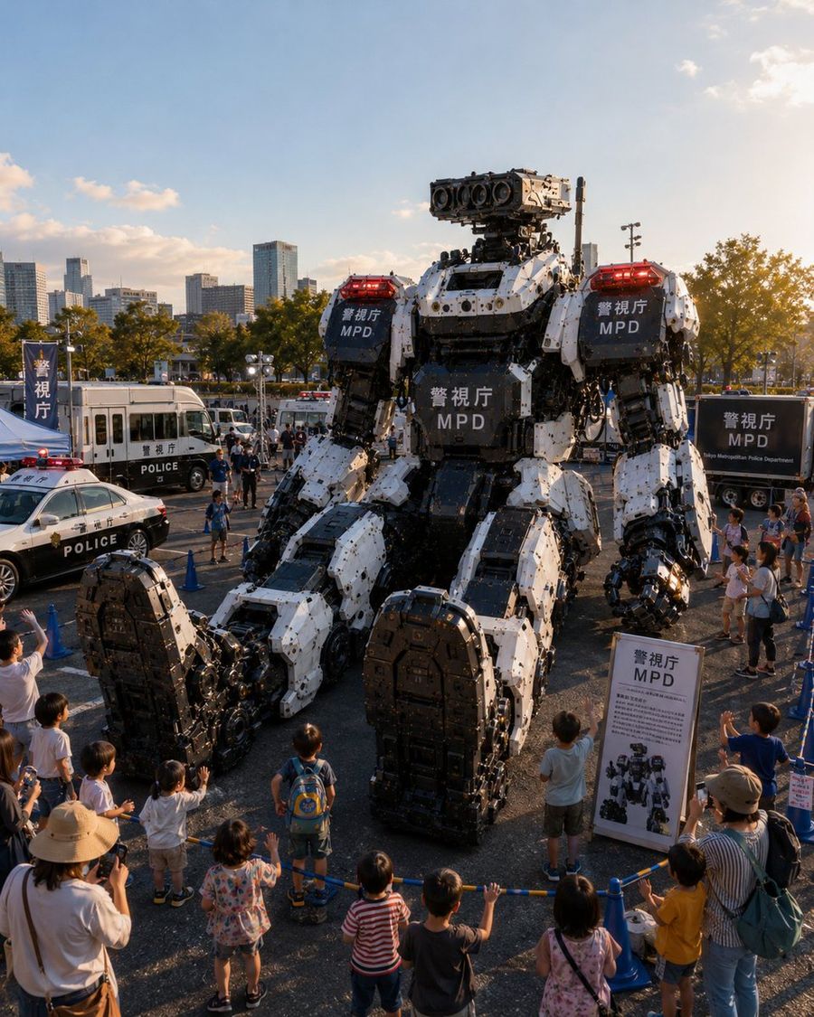 Exposición de robots policiales en Tokio