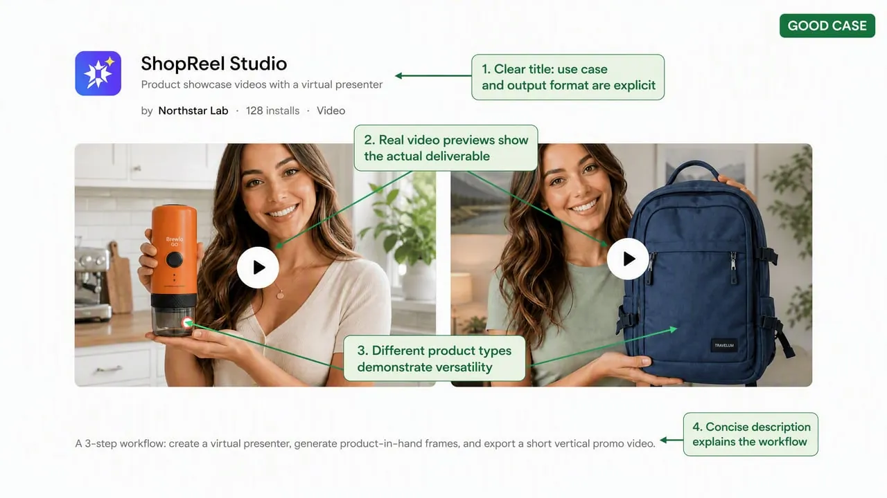 Good Case: showing the video output directly