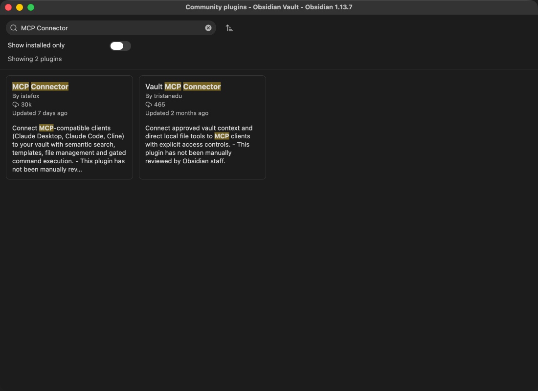Search for MCP Connector by istefox.