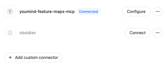 Connect the newly added Obsidian connector.