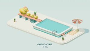 แอนิเมชัน 3D เป็ดกระโดดน้ำแบบอินเทอร์แอคทีฟ