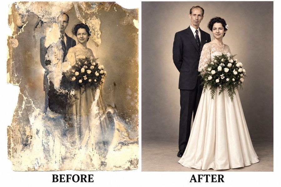 Restauration et colorisation de portraits anciens