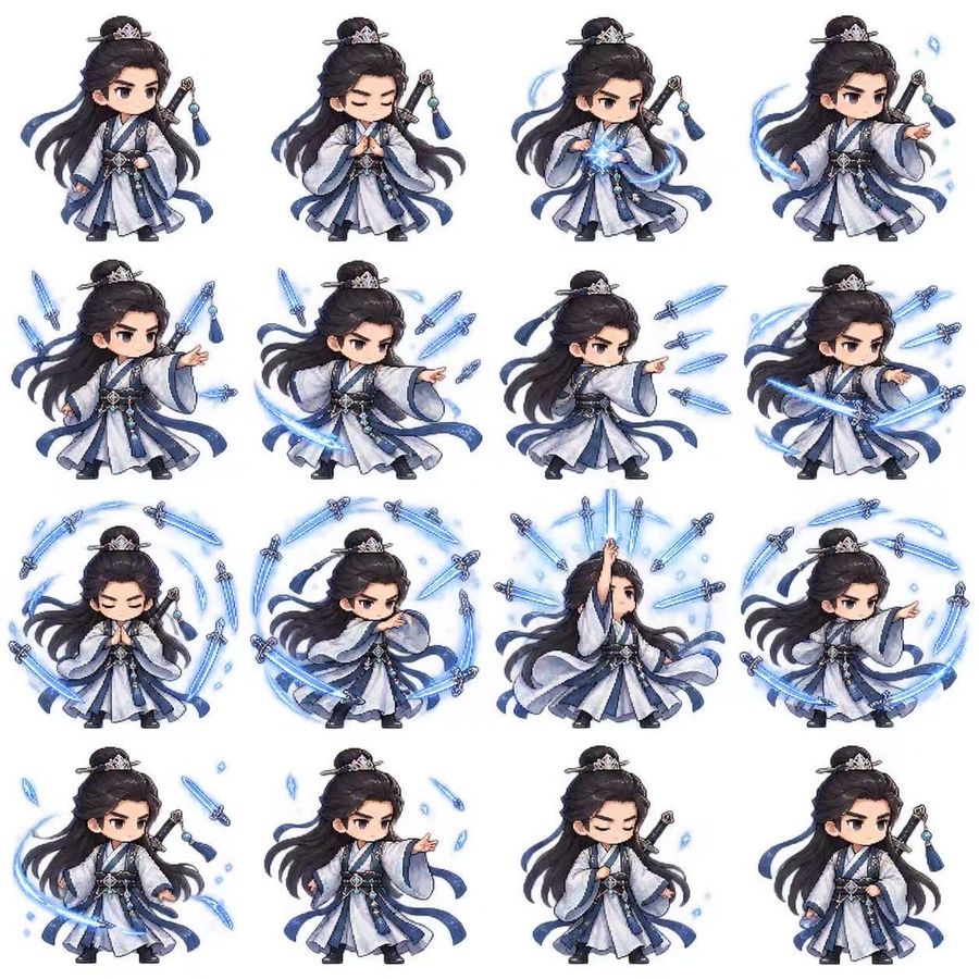 Chibi Xianxia Sword Sprite Sheet
