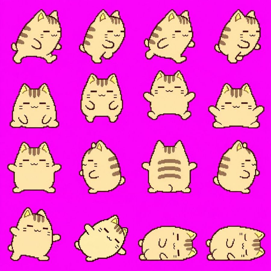Pixel Art Character Sprite Sheet