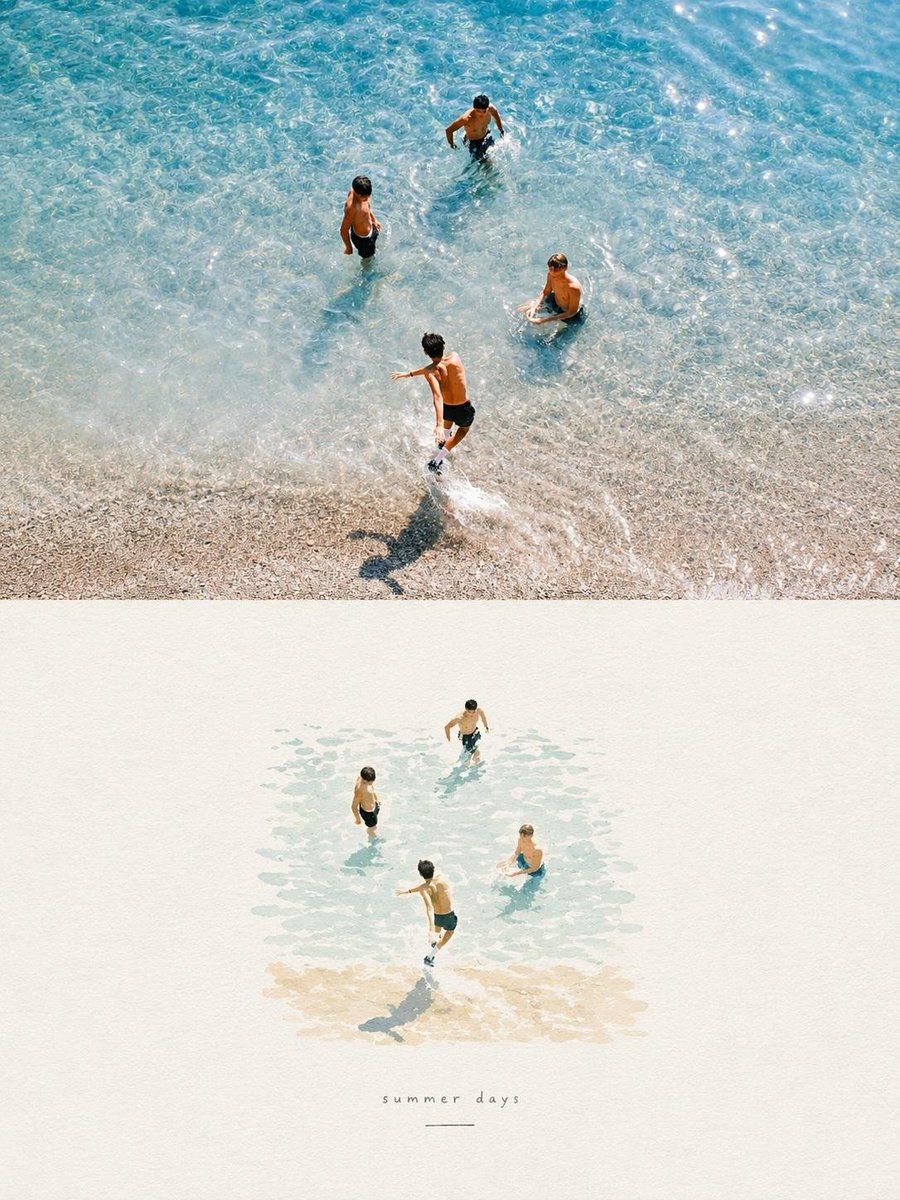 Photo to Watercolor Travel Split