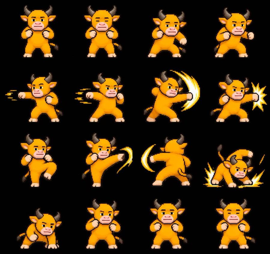 Pixel Sprite Sequence Template