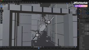 Escena 3D de persecución de lanzadera a alta velocidad