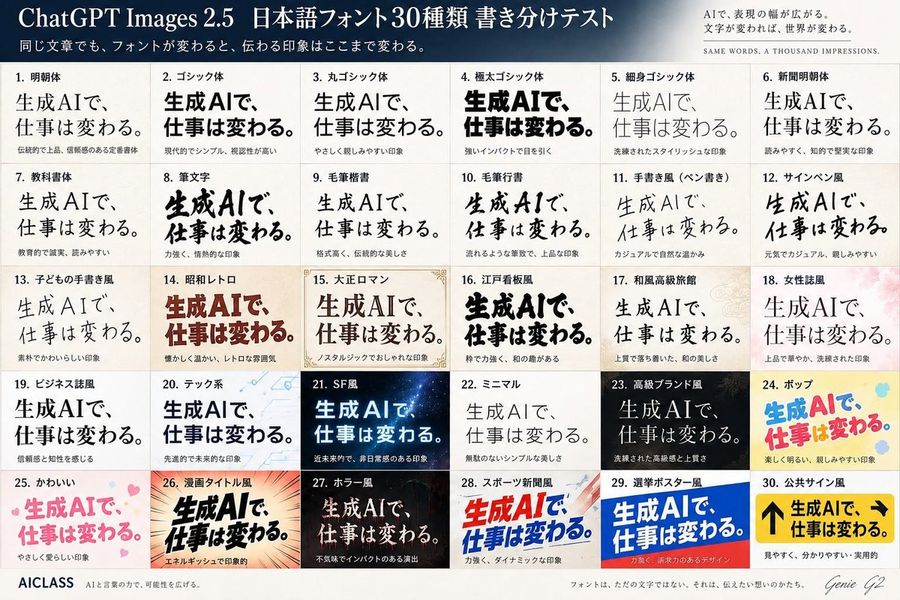 Japanese Font Comparison Poster