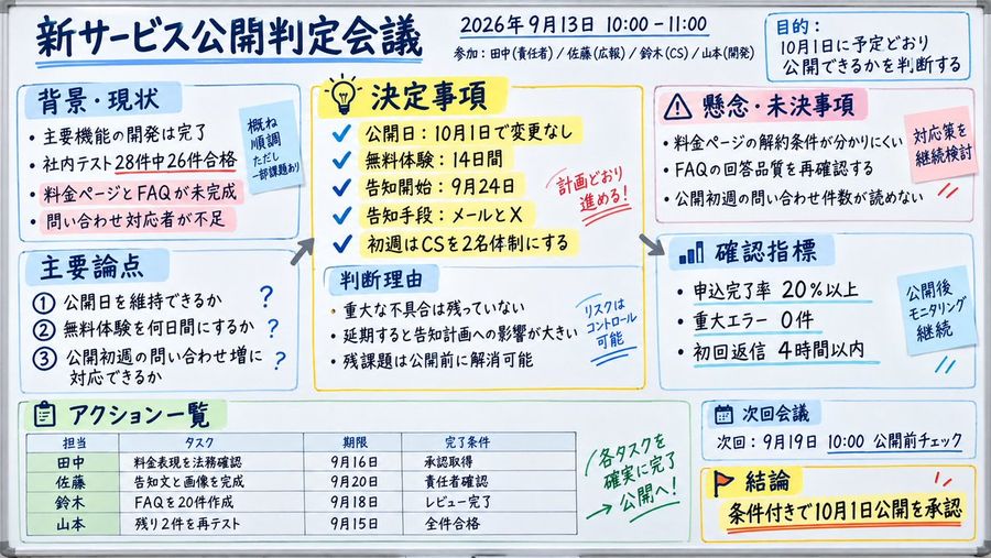 Japanese Whiteboard Meeting Minutes