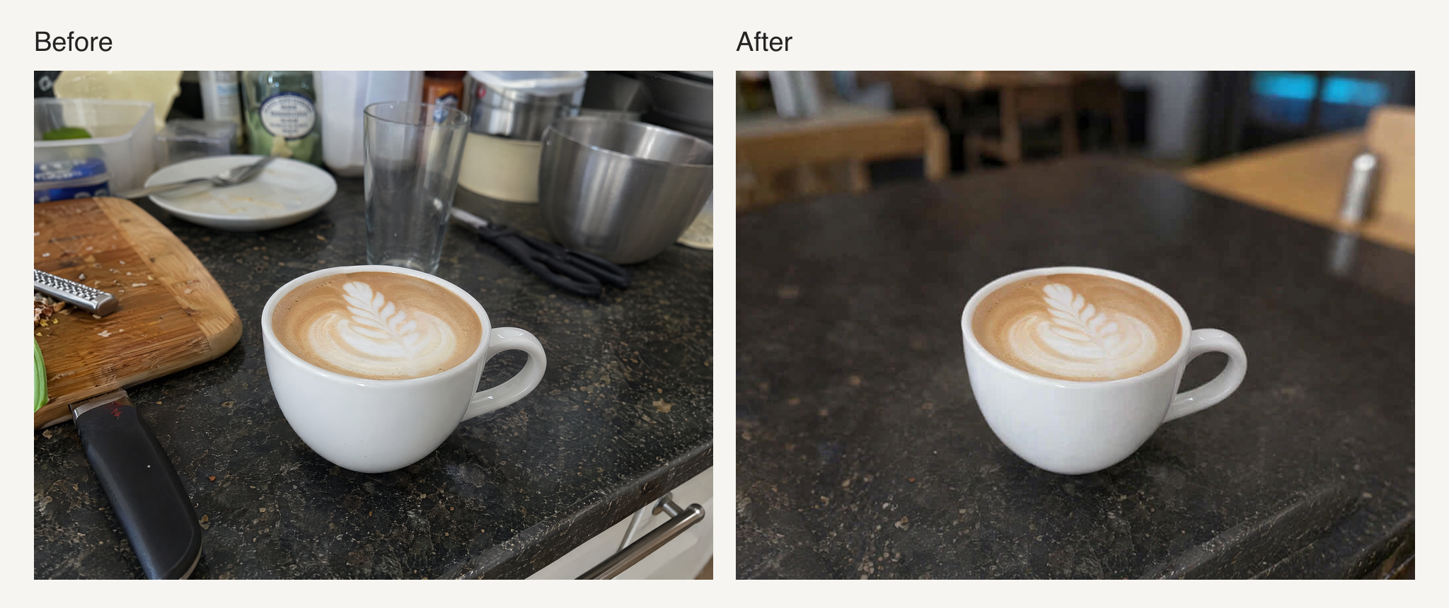 YouMind AI photo editing: original photo on the left and actual edited result on the right