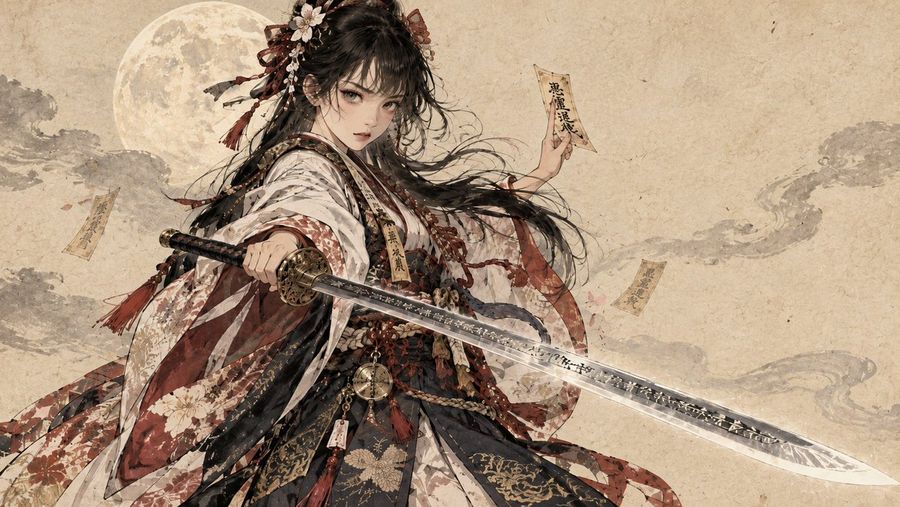 Fantasy Warrior Girl with Katana