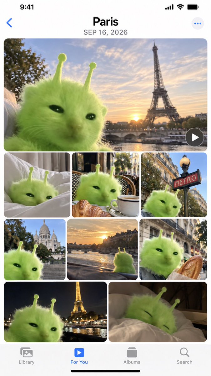 iPhone Memories Mockup with Green Alien Cat