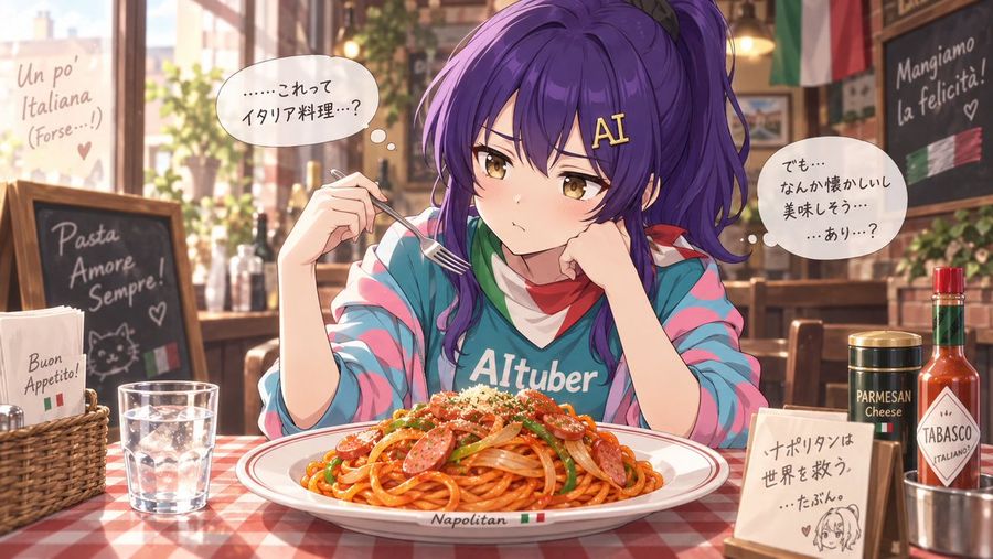 Anime Girl Eating Naporitan Pasta
