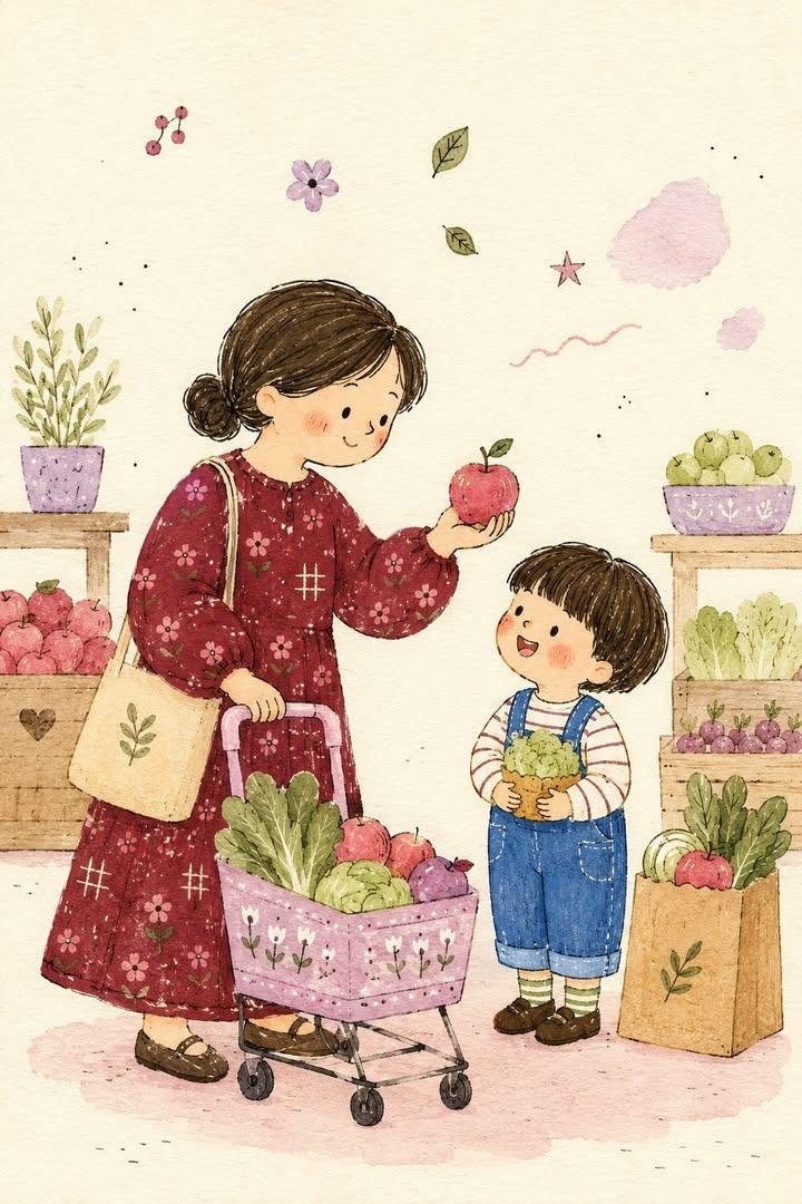 Folk Art Cafe Study Illustration Prompt