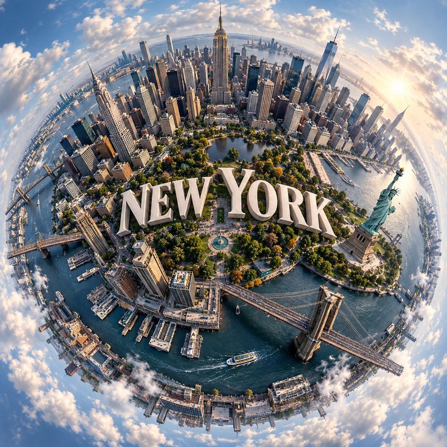 Miniature Planet City Panorama