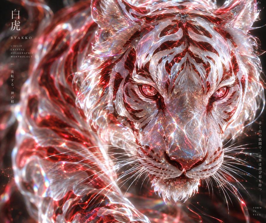 Holographic Liquid Crystal White Tiger