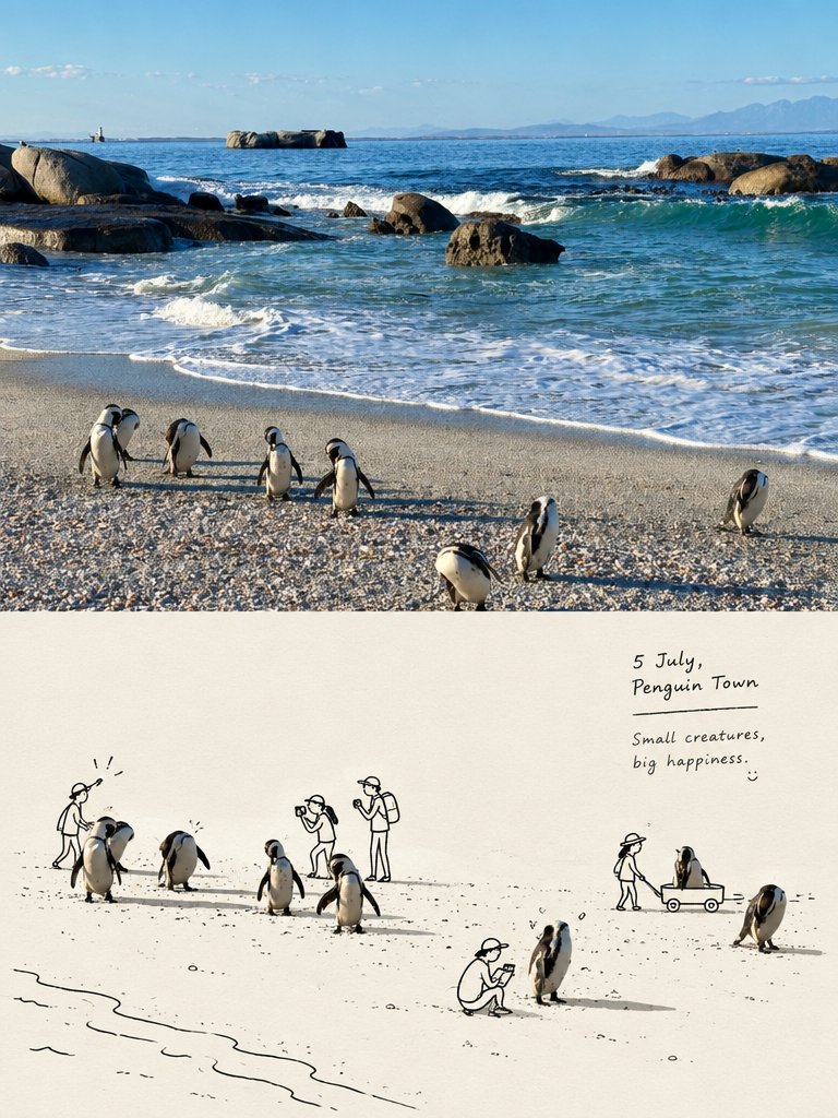 Cape Town Travel Photo to Journal Illustration