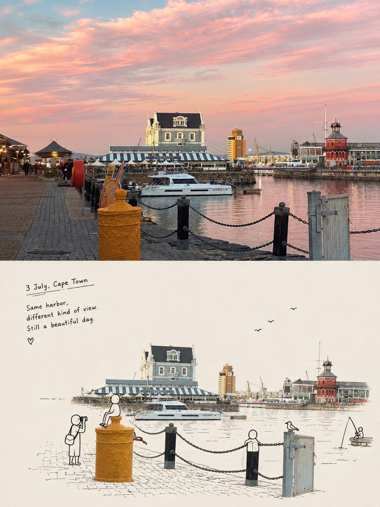 Cape Town Travel Photo to Journal Illustration