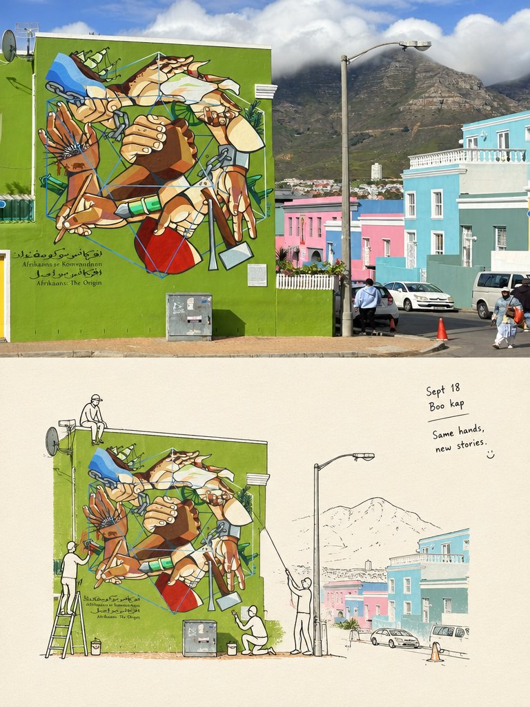 Cape Town Travel Photo to Journal Illustration