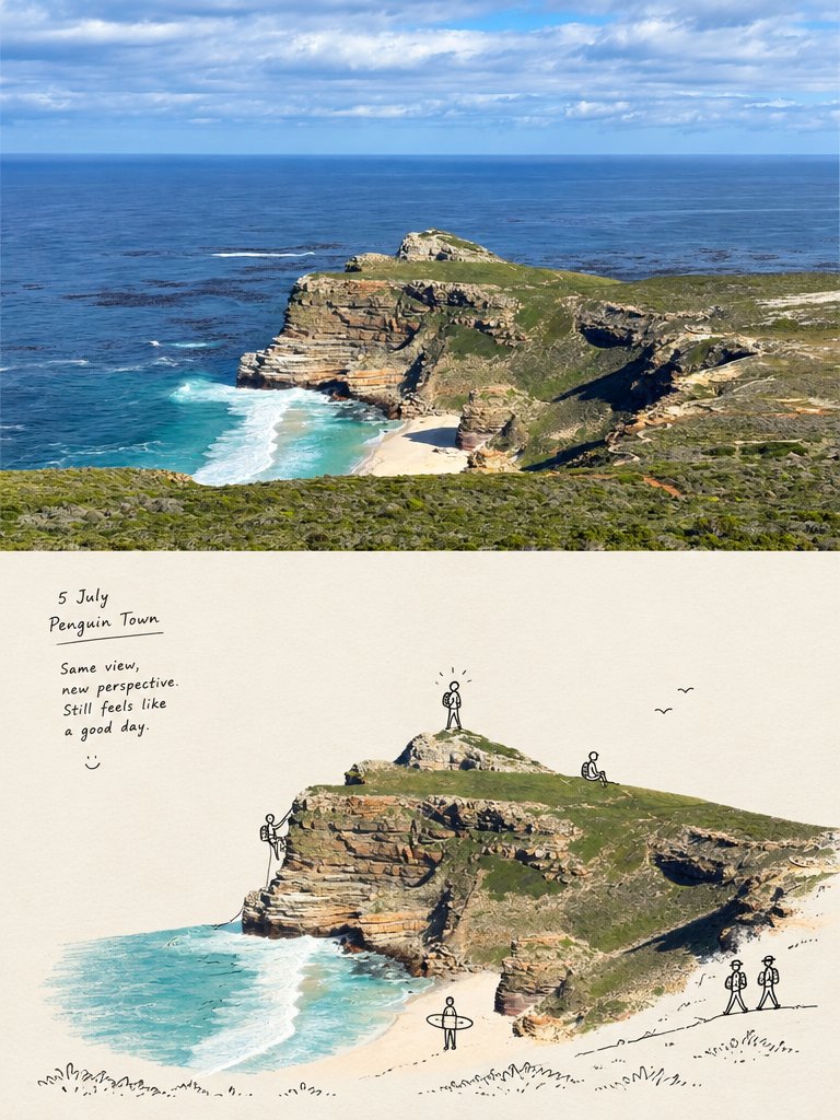 Cape Town Travel Photo to Journal Illustration