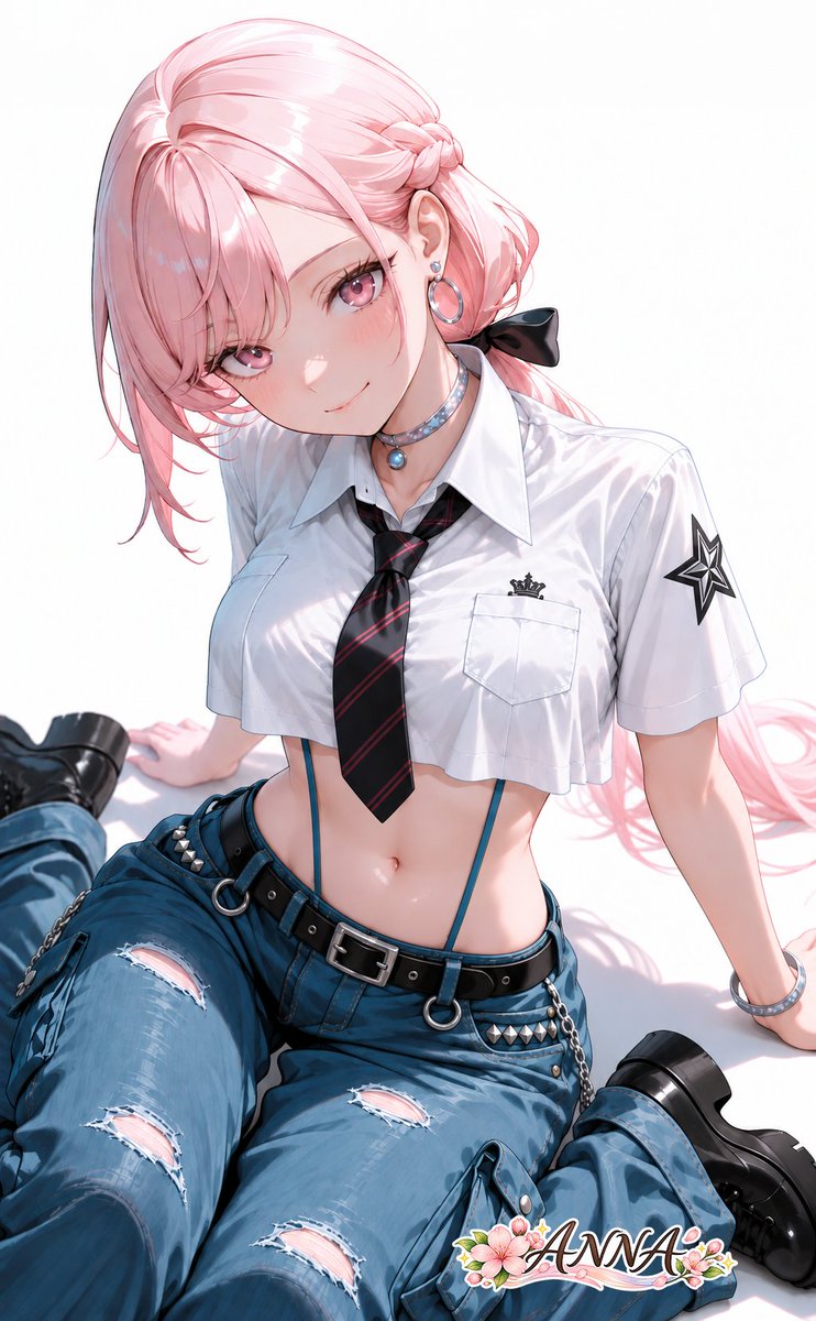 Manga Girl in Y2K Cargo Outfit