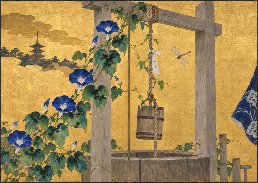 Japanese Gold Screen Morning Glories