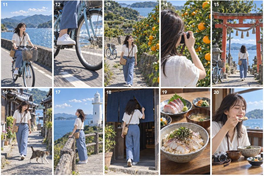 Travel Vlog Storyboard Grid