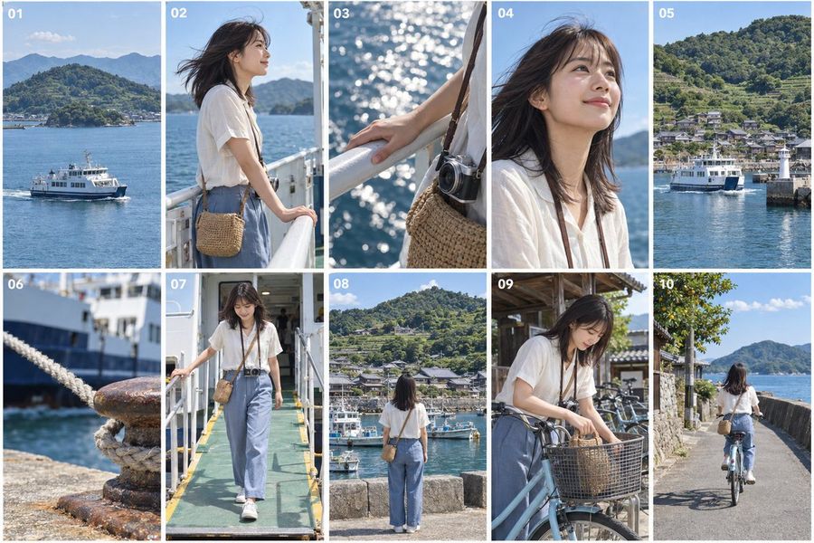 Travel Vlog Storyboard Grid