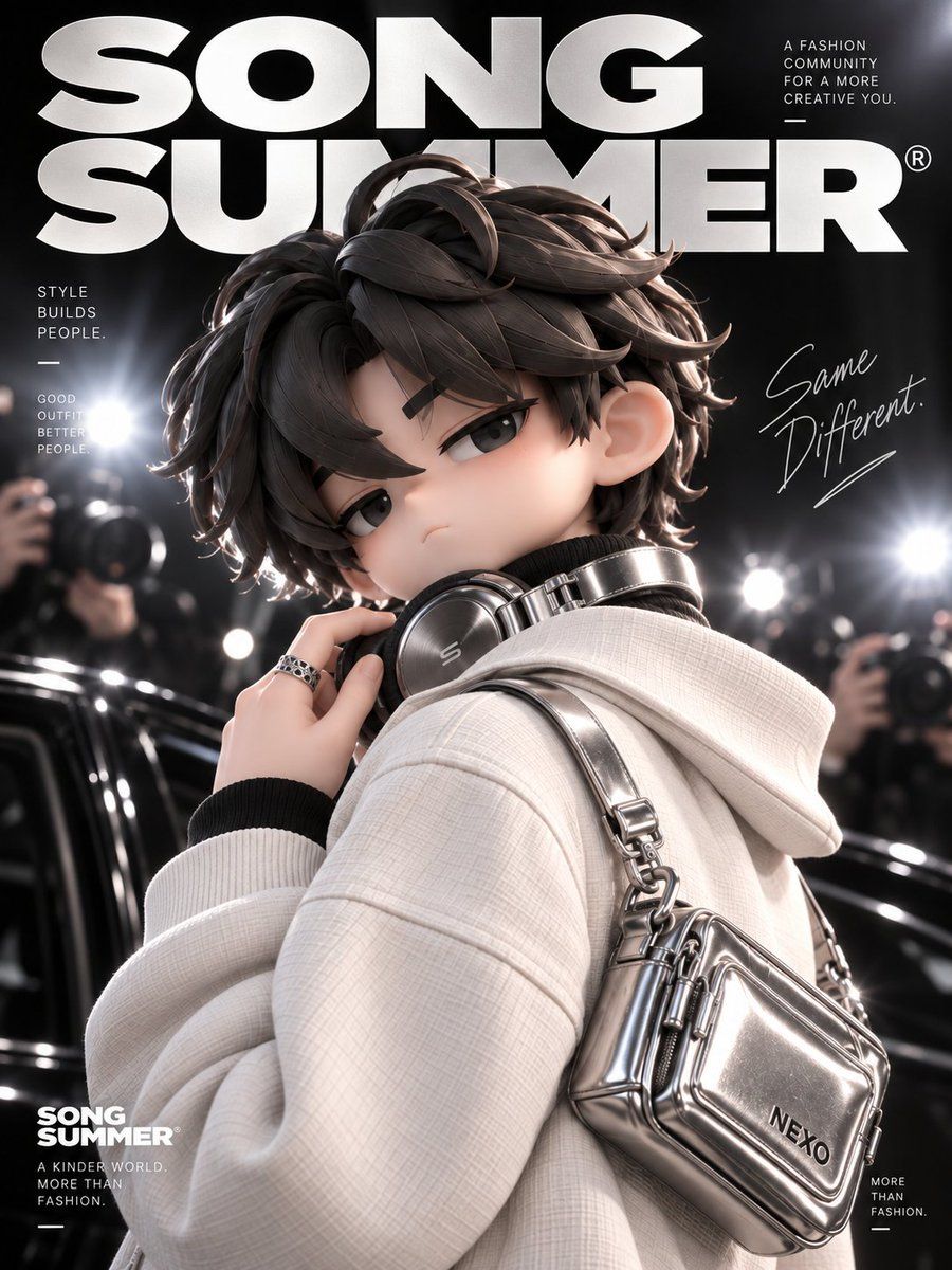 3D Chibi Boy Fashion Poster