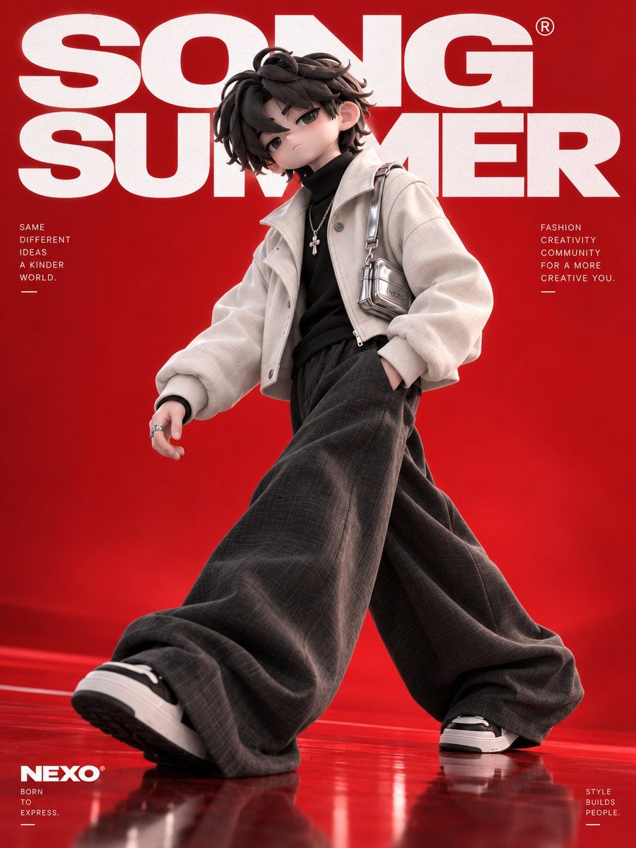 3D Chibi Boy Fashion Poster
