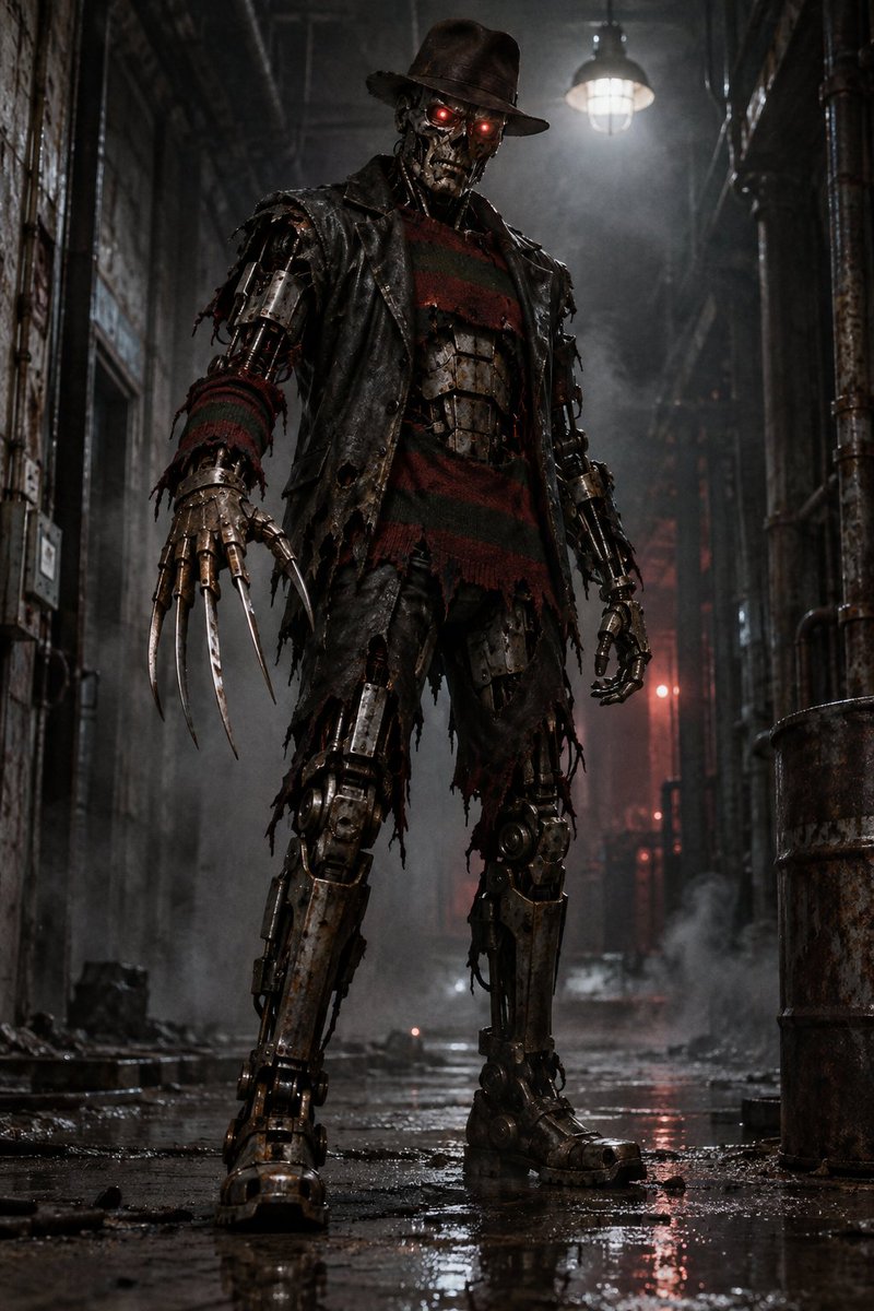 Robotic Freddy Krueger Horror Prompts