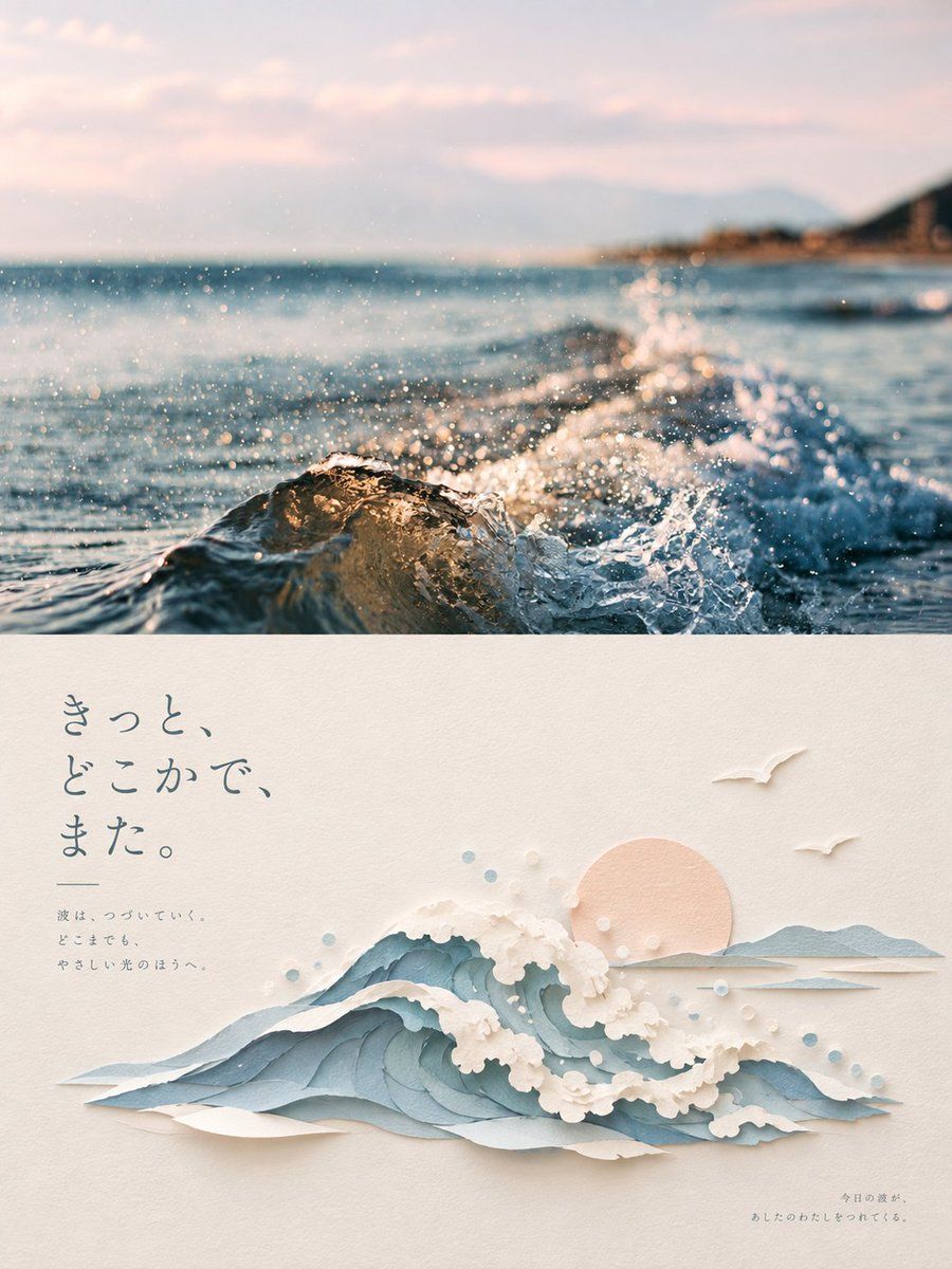 Japanese Paper-Cut Sunset Collage