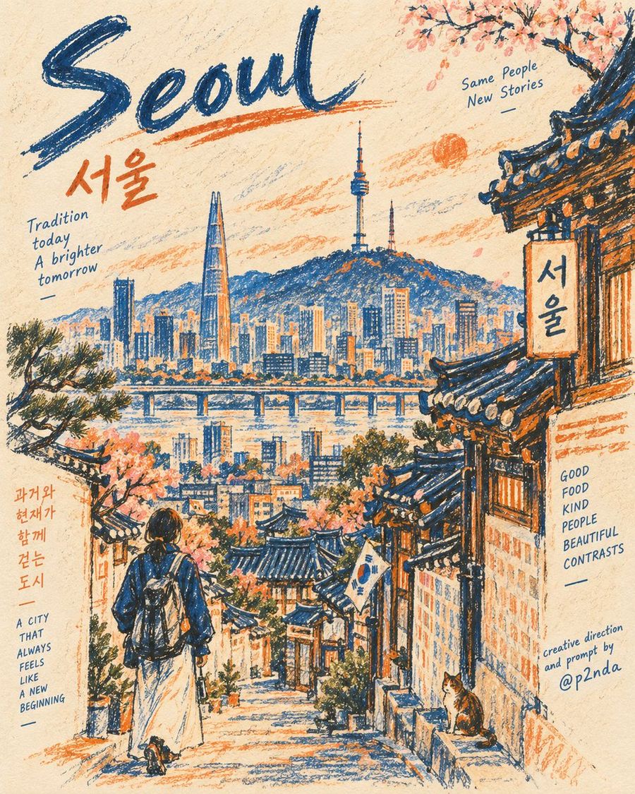 Crayon Pastel Editorial Illustration