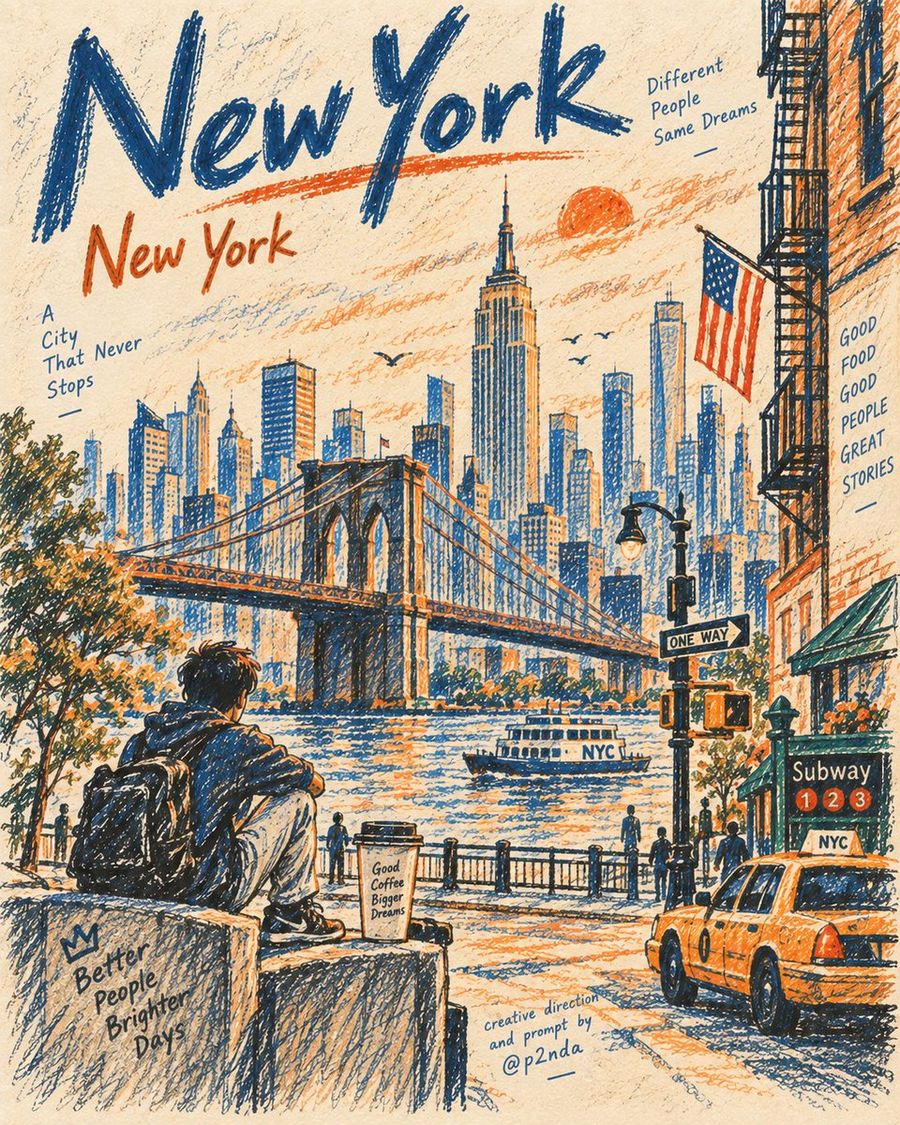 Crayon Pastel Editorial Illustration