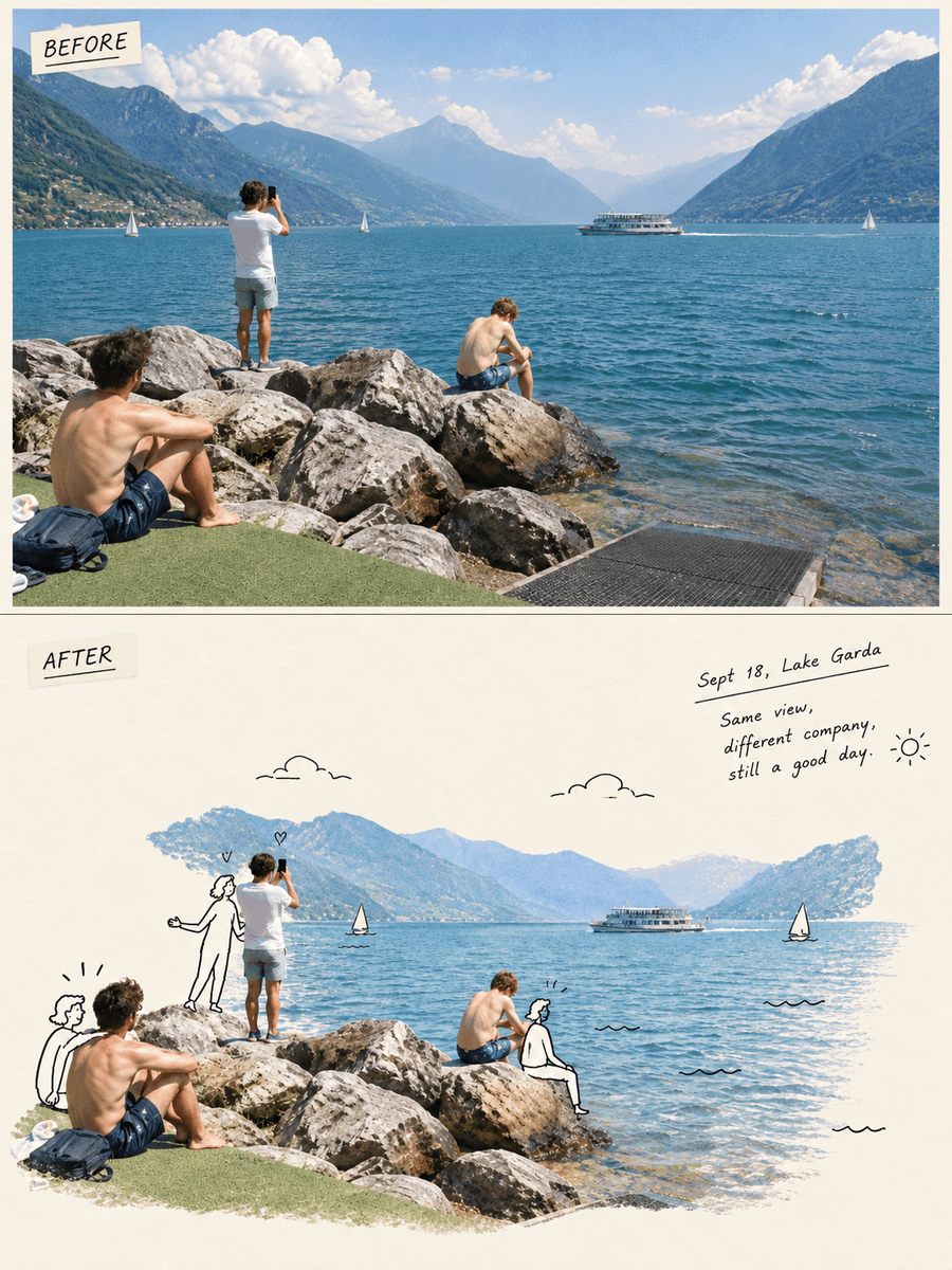 Travel Photo to Postcard Art