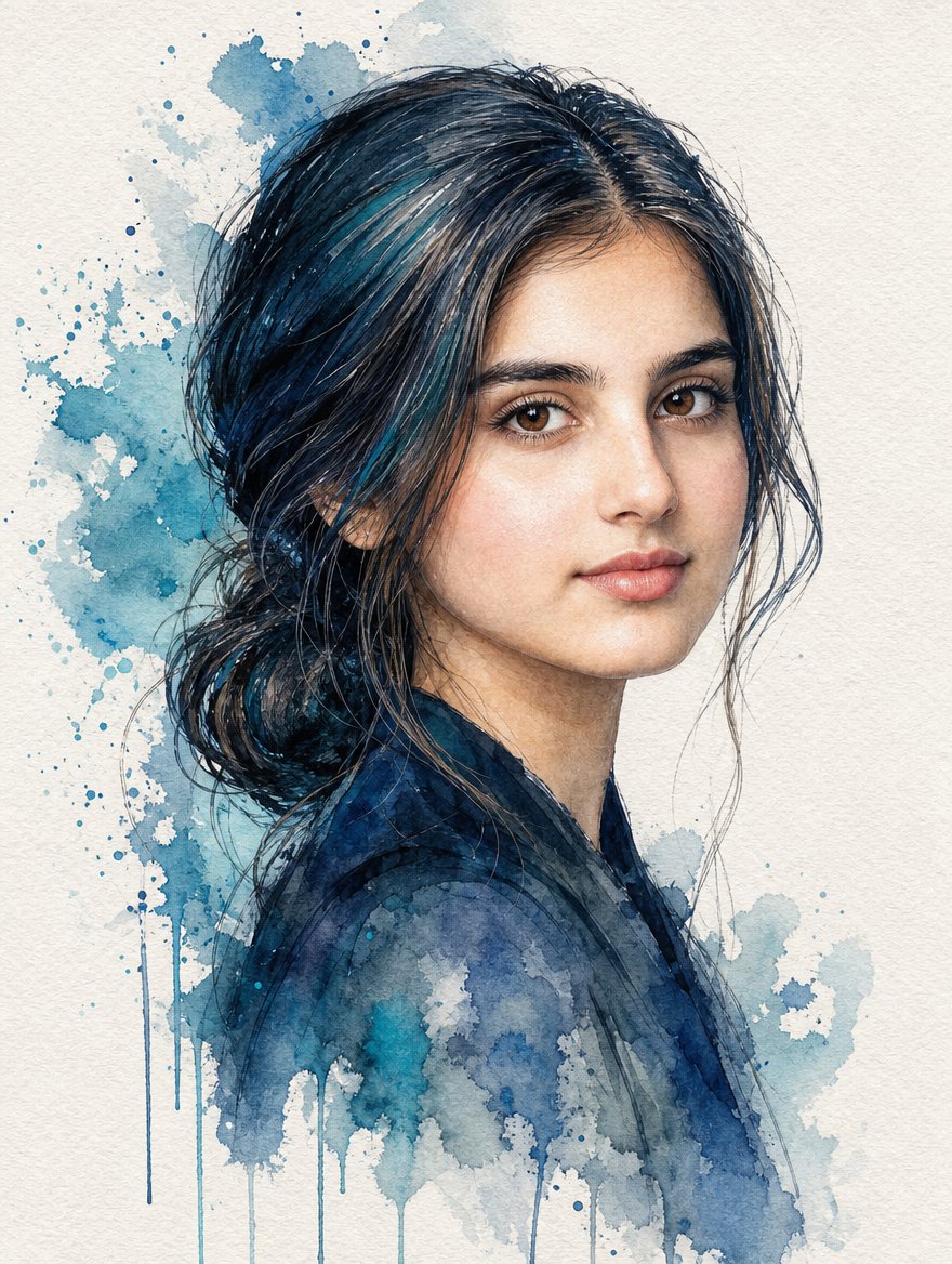 Traditional Watercolor Portrait