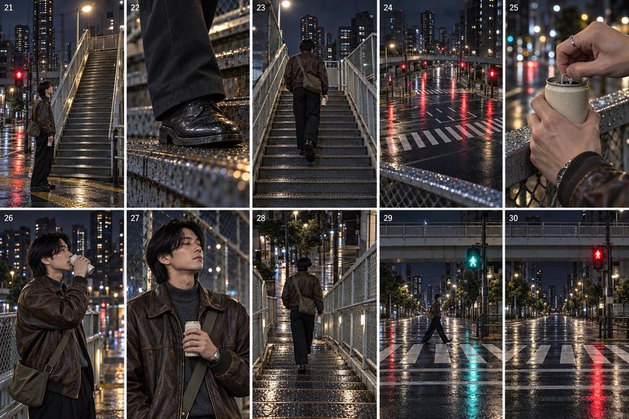 Cinematic Night Walk Storyboard