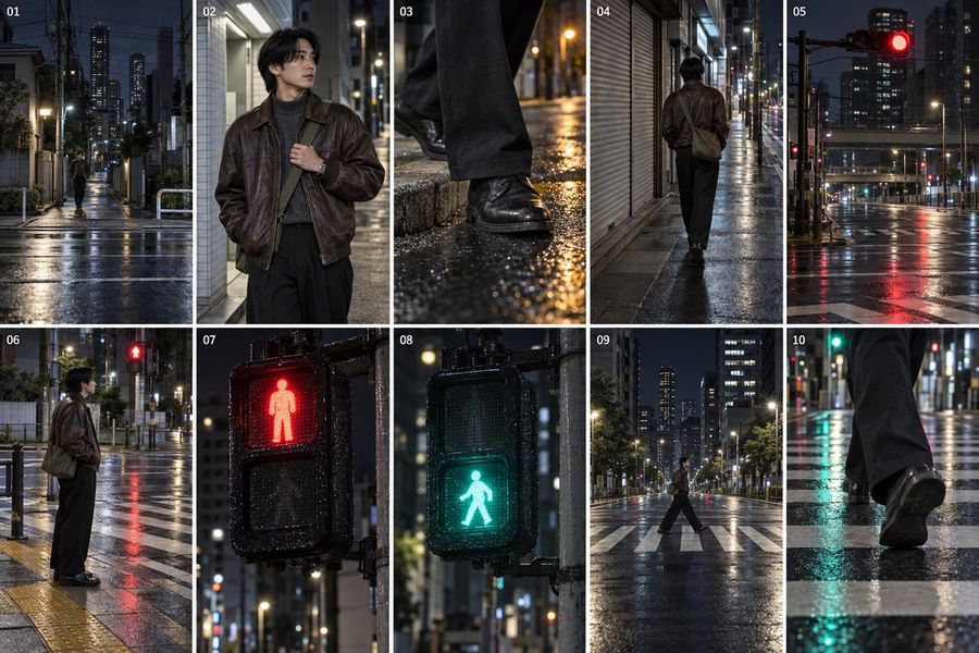 Cinematic Night Walk Storyboard