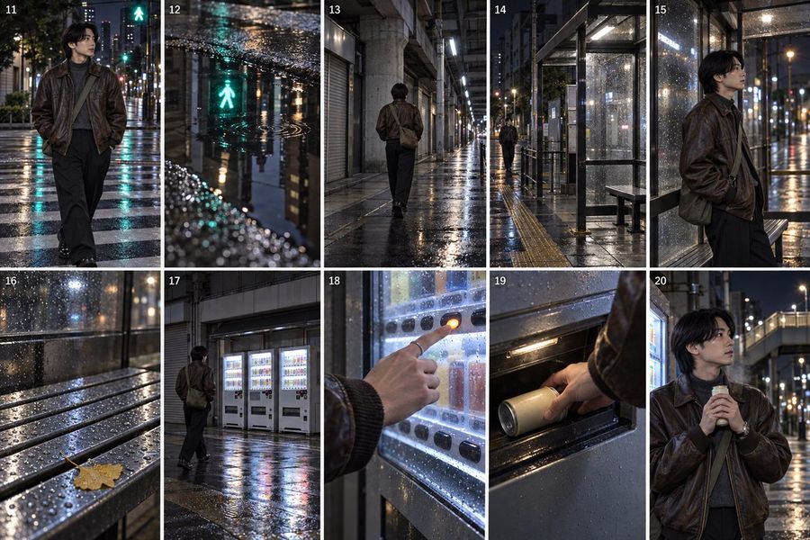 Cinematic Night Walk Storyboard