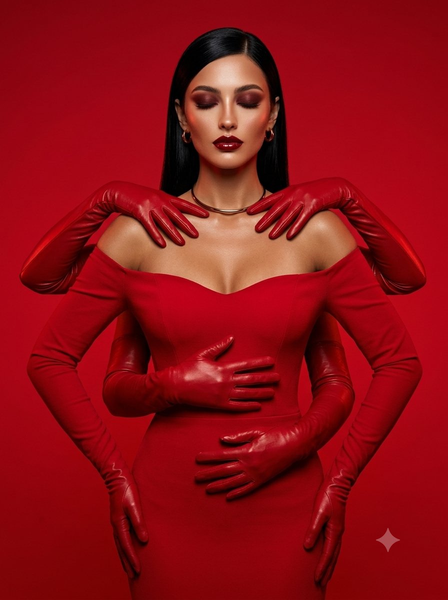Red Gown Multi-Arm Illusion