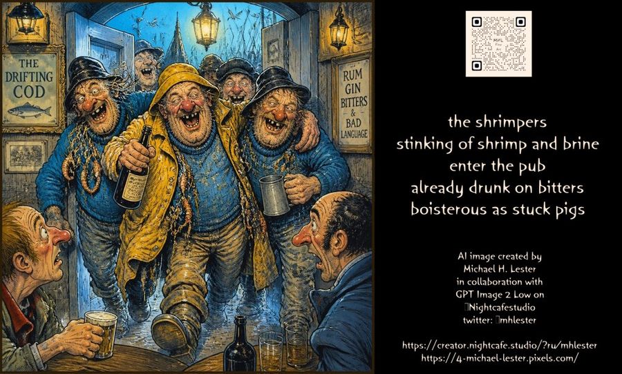 Boisterous Shrimpers Entering Pub