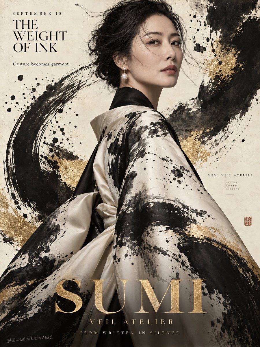 Couture Fashion Poster with Ink Expression
