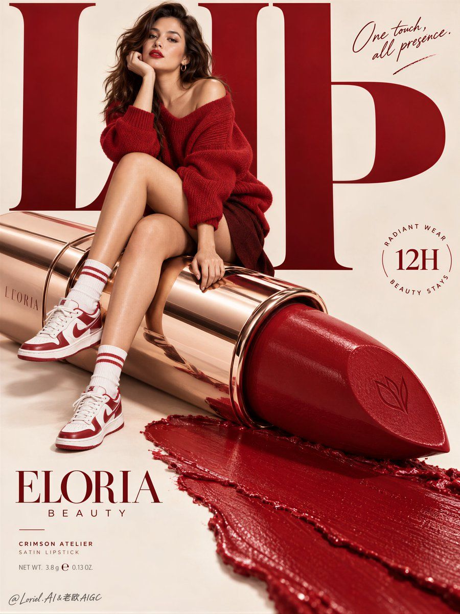 Oversized Lipstick Beauty Campaign